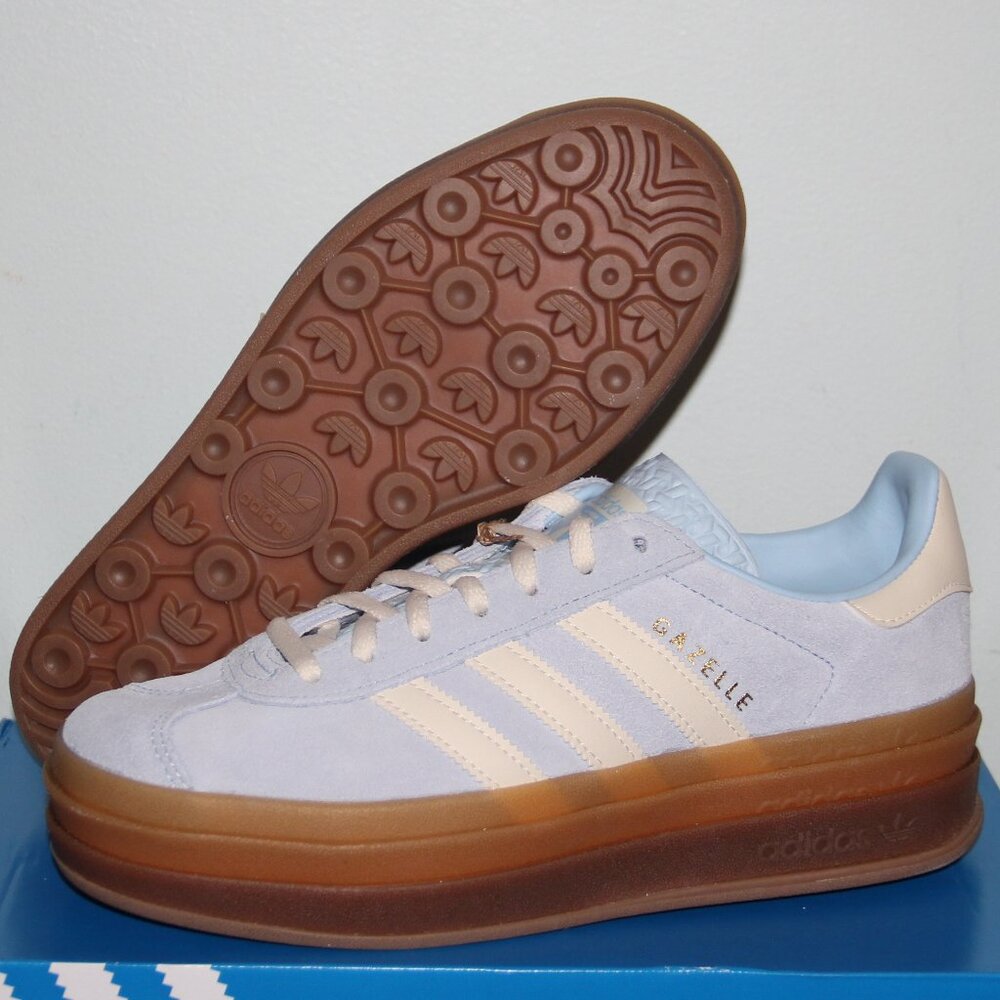 Adidas Originals Gazelle Bold Shoes Womens 7 7.5 Clear Sky Cream